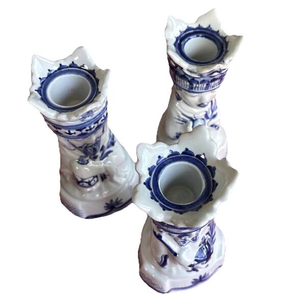 Royal Copenhagen Porcelain Three Kings Magi Wise Men Candle Holders Denmark FLAW - Picture 6 of 15